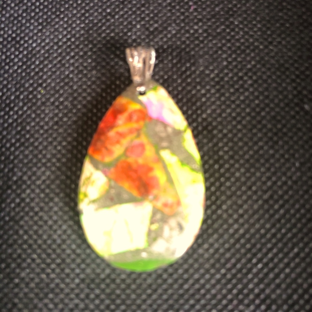 Multi colored stone pendant